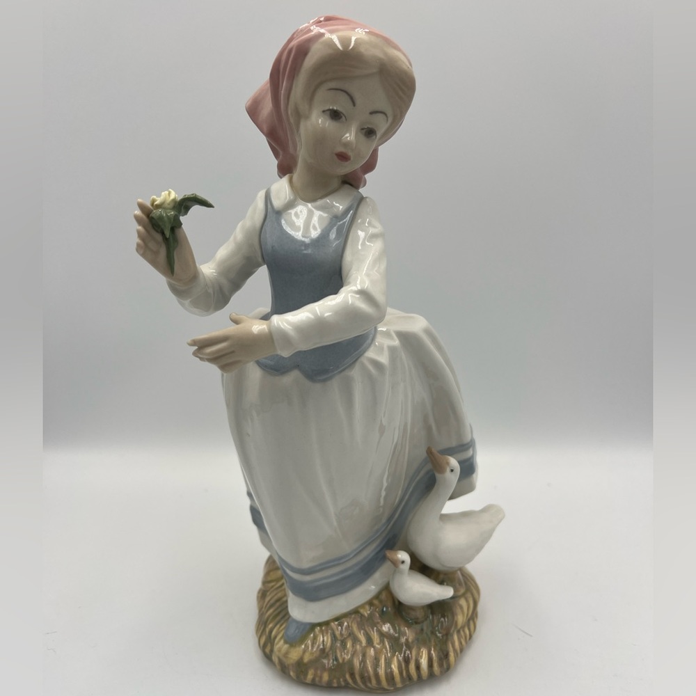 Early 1980’s, Tengra Girl  with Ducks / Flower / Geese